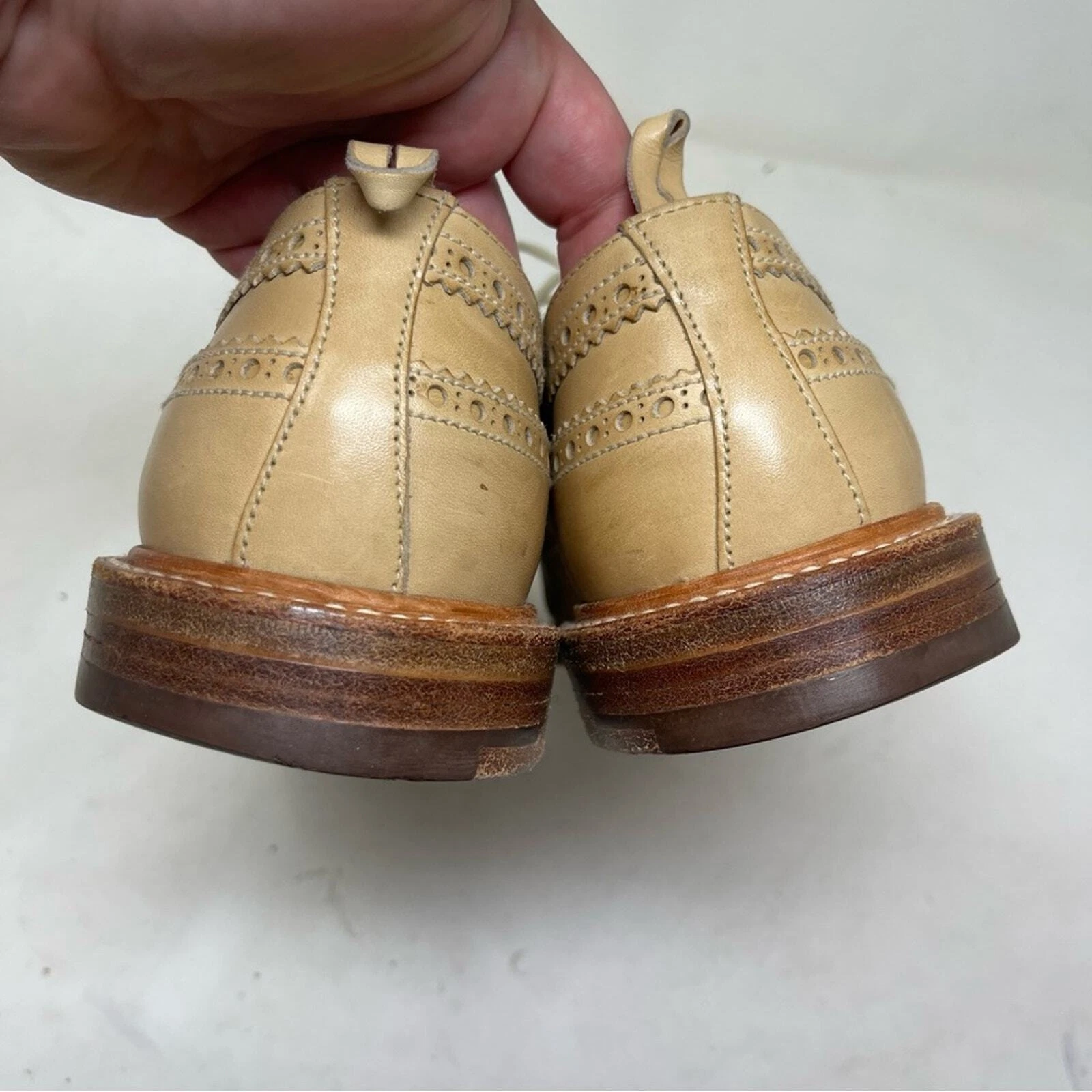 THOM BROWNE Brooks Brothers pile nero Thom sopracciglia beige marrone chiaro con lacci Oxford taglia 8