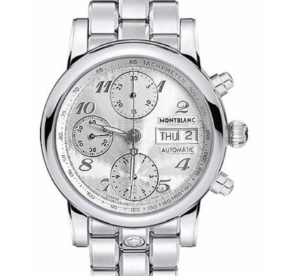 Montblanc Star Classic 38mm 5222 Silver Dial Automatic Chronograph Box & Papers
