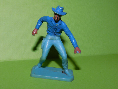 Figurine Far West Cow-boy En Plastique Dur Starlux 55 Mm - Occasion Vintage