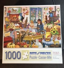 Bits And Pieces 1000 Pc Jig Saw Puzzle “Staying At Grandma’s” 20 X 27 “ Preowned