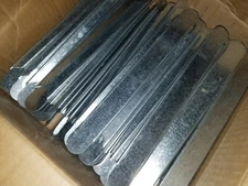 8 lot notched Galvanized 10" Long  Ductwork Drive Cleat Cleats - joining 8" duct
