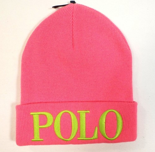Polo Ralph Lauren Firma Rosa De Lana Mezcla Puño Knit Beanie Gorra para  esquiar Para Mujer Nuevo Con Etiquetas | eBay