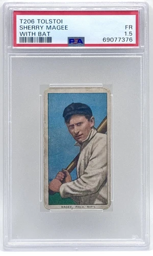 1909-11 T206 350 Back Batting Sherry Magee Rookie Card PSA 1.5 FR