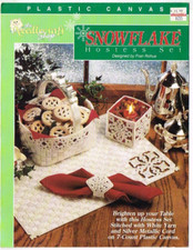 Snowflake Hostess Set Plastic Canvas Pattern Needlecraft Shop Placemat Basket