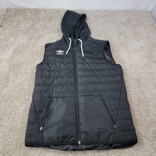Umbro Puffer Vest Sleeveless Padded Quilted Hooded Jacket Medium