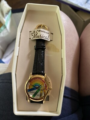 Vntg Armstrong Collectible Crayons Musical Watch Works Music Doesn t Play 