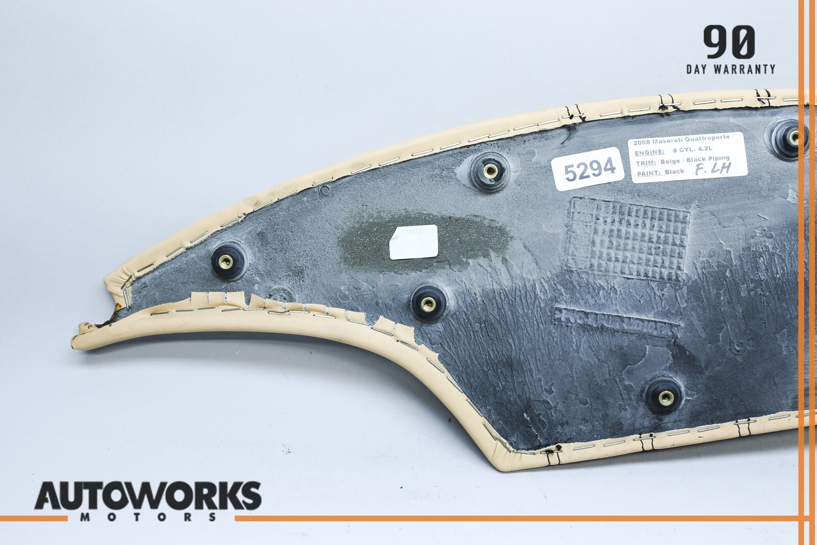 04-08 Maserati Quattroporte M139 Front Left Side Door Panel Leather Trim OEM