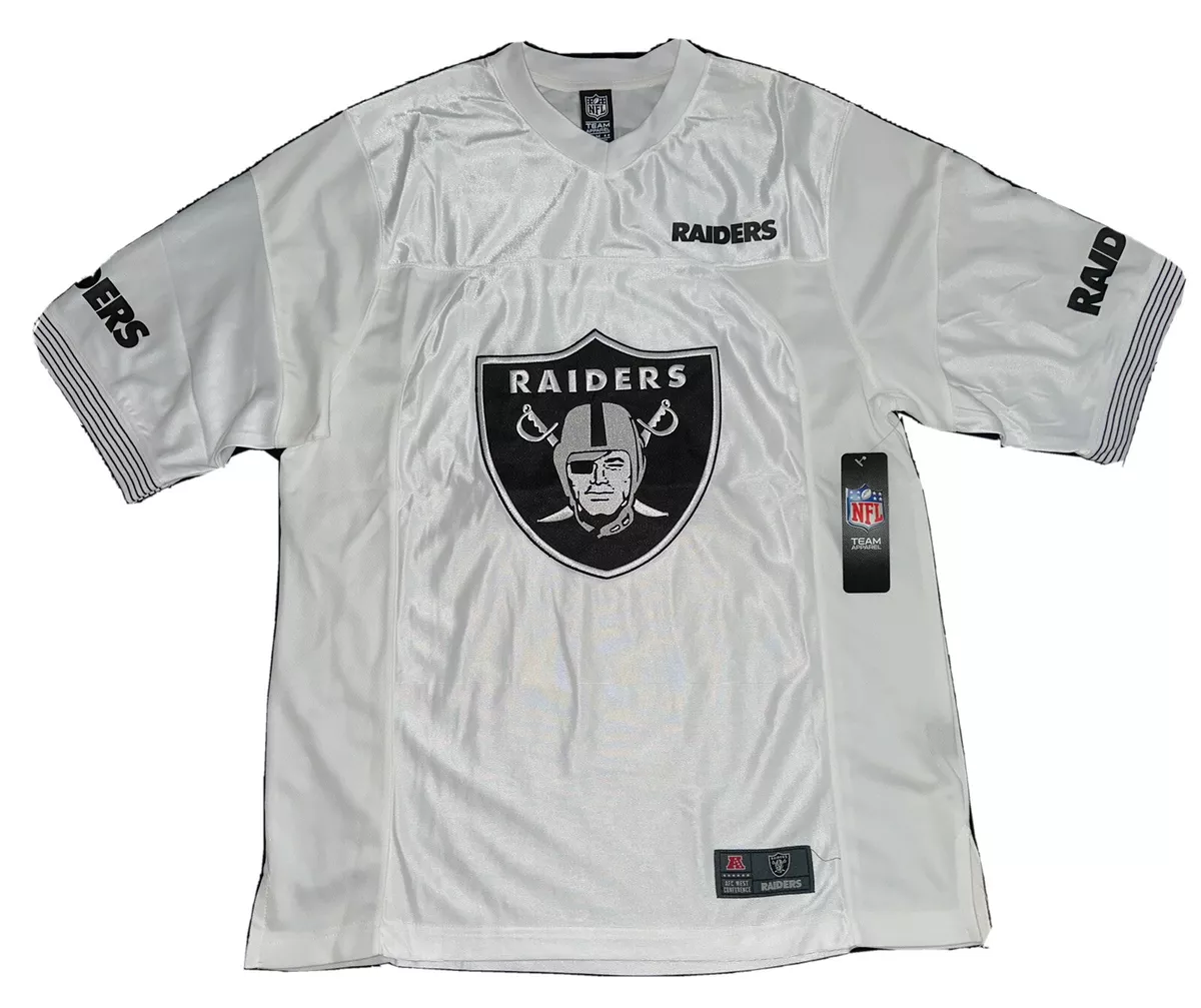 Las Vegas Raiders Embroidered Logo White Jersey Mens Medium New eBay