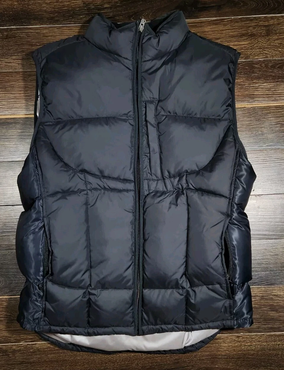 Mens Medium Vtg Gap Puffer Vest Black Down Outdoors Casual Y2K Nwt