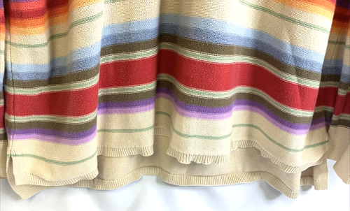 Chaps Shirt Women's Size 1X Multi Colored Striped Tie Up Casual Comfy Knit - Picture 5 of 17