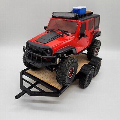 1/18 to 1/24 scale extra wide trailer for axial scx24 fms rochobby katana panda