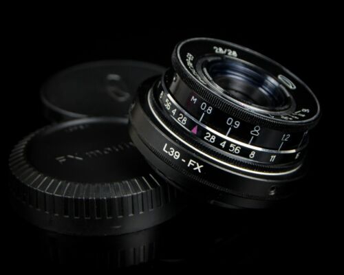 ✅  INDUSTAR- 69 Soviet macro lens 28 mm f 2,8 Mount M39 - Fujifilm FX - Afbeelding 1 van 9