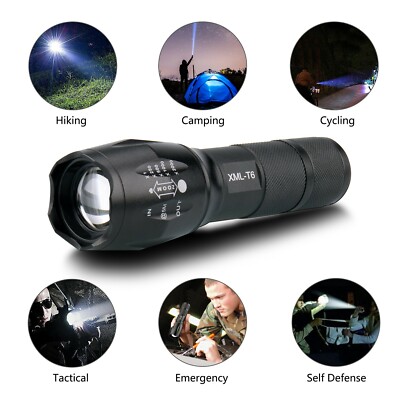 Lampe Torche Led Puissante Super Lumineuse 10 000 Lumens Xhp99 Zoomable Rechargeable Avec 5