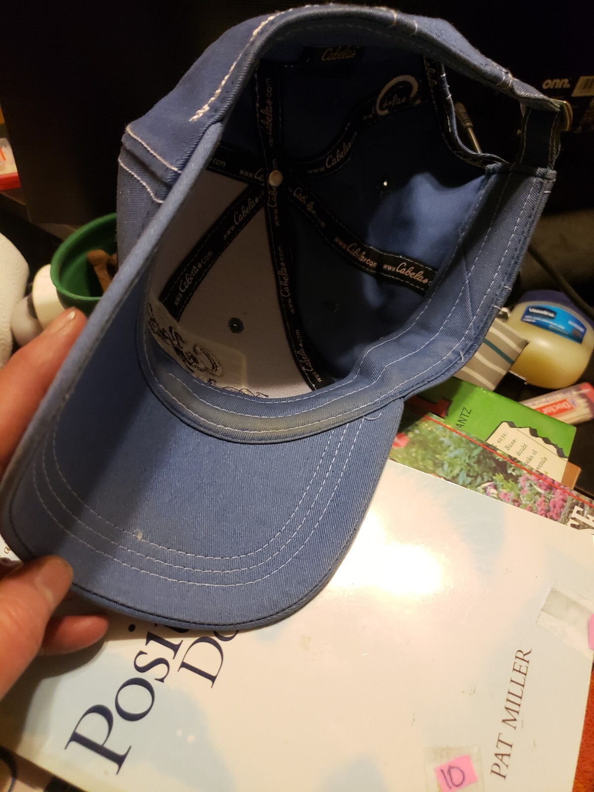 New Mens Cabela’s Baseball ball Cap hat light blue white wheeling WV