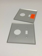 LOT OF 2 SIANOR OVERSIZE ALUMINUM 2-GANG TOGGLE/RANGE WALL PLATES (NOS)