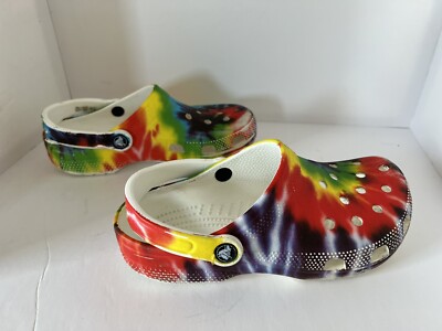 Crocs Tie Dye Graphic Clogs 205453 Classic Size 5m/7w