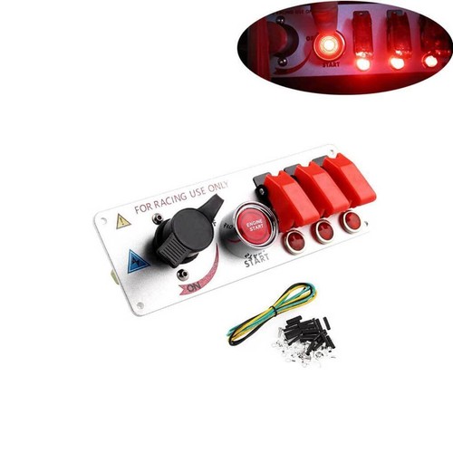 12V Auto LED Toggle Ignition Switch Panel Racing Car Engine Start Push Set - Picture 7 of 8