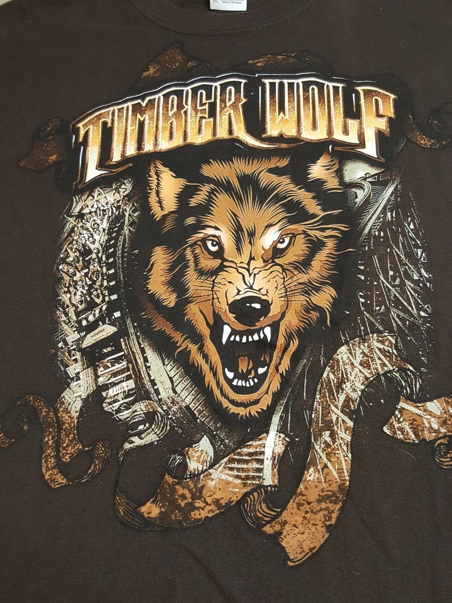 Vintage T-Shirt Sz XL TIMBER WOLF Roller Coaster World of Fun