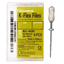 Kerr Dental 821-4030 SybronEndo K-Flex Files 30mm #15-40 Assorted 6/Bx