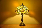 Retro Stained Glass Sunflower Tiffany Style Table Lamp Accent Lamp H18"