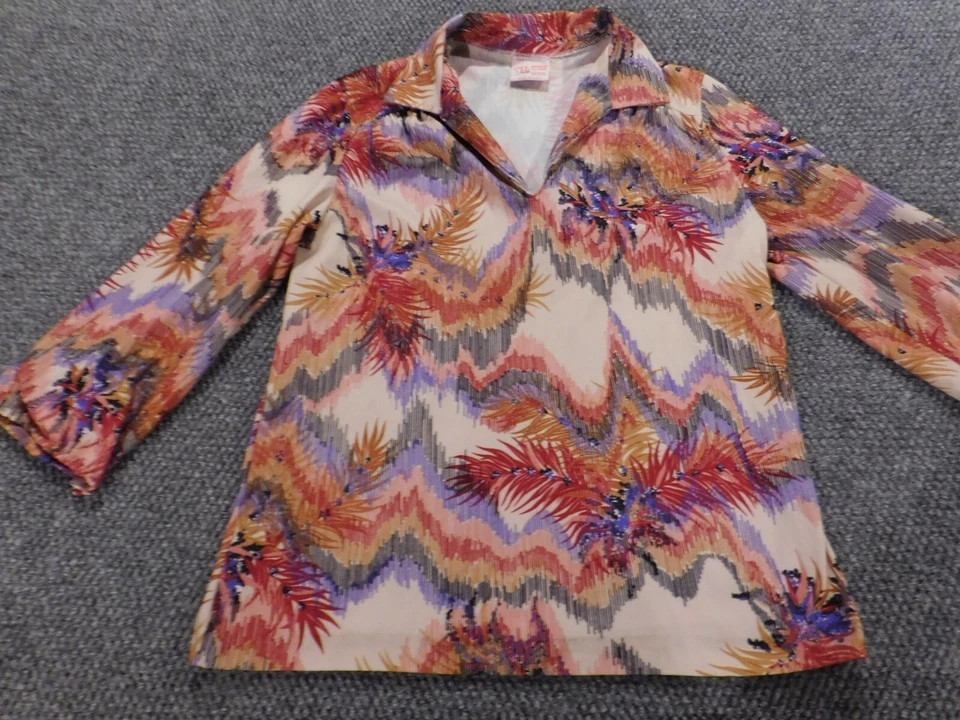 Blusa grande roja floral Haband para mujer Foto 3 de 4