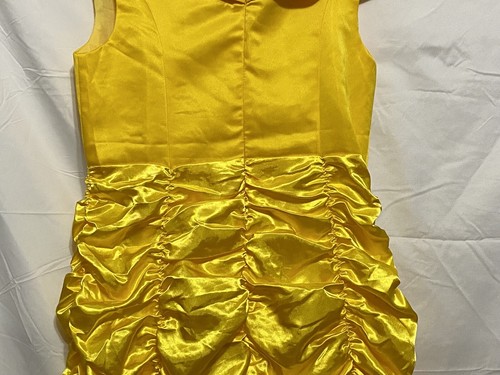 Disney Belle Dress Size 150 7/8 Girls Costume Relibeauty Yellow with Gloves - Picture 10 of 21