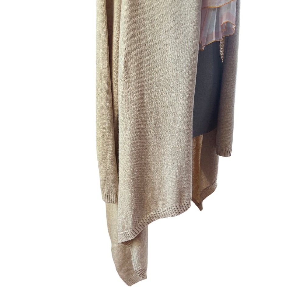Women's Lands' End wool blend swing sweater tan XLpet eBay
