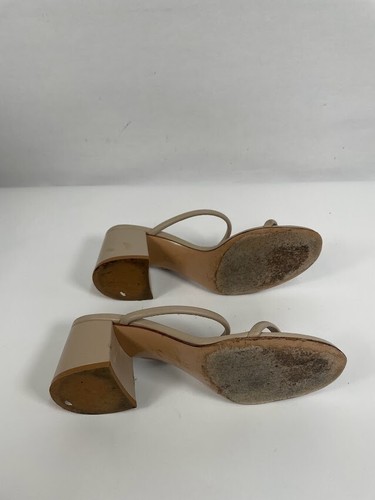 Italy Giamito Rossi Women’s Beige Open Toe Square Heeled Sandals Size 37 ½ - Picture 5 of 9