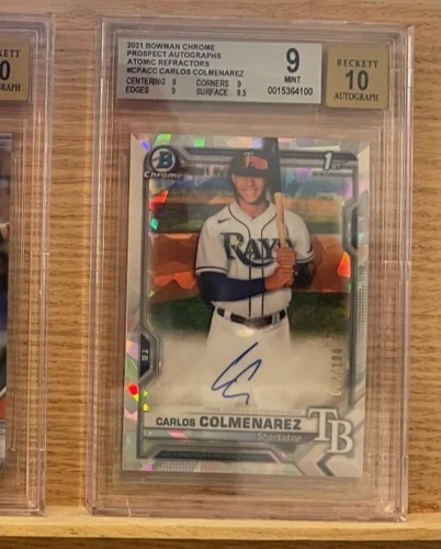 2021 Bowman Chrome Carlos Colmenarez Auto 72/100 Graded 9