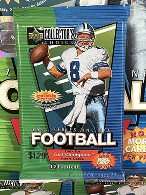 1997 UPPER DECK COLLECTORS CHOICE 🙌 NFL Football (S1) 🏈 WAX PACK 12 Cards OVP❗ - Bild 1 von 4