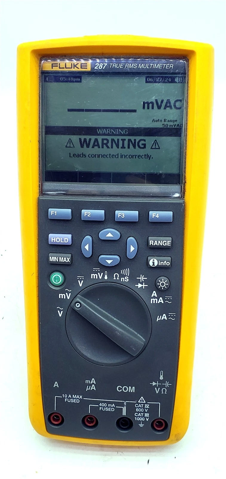Fluke 287 True RMS Logging Multimeter - Lead Error Issue FOR PARTS OR REPAIR image 3
