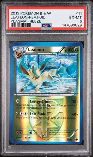 PSA 6 EX-MT Pokemon Leafeon Black & White Plasma Freeze Reverse Holo #11