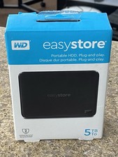 WD WDBAJP0050BBK-WESN Easystore 5TB External USB 3.0 Portable Hard Drive - Black