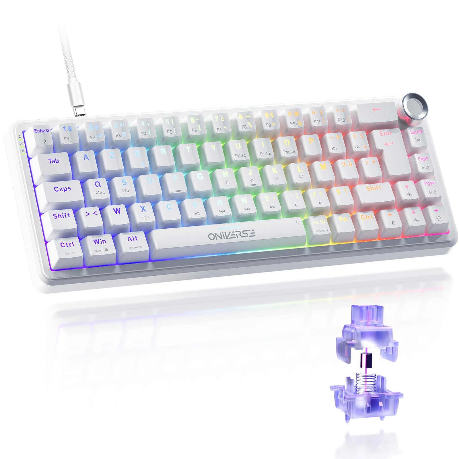 Clavier Gamer magnétique Maegnus filaire 8000 Hz compact 65% Azerty noir