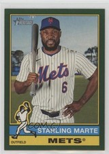 2025 Topps Heritage High Number SP Dark Green Border Starling Marte #417 00ht