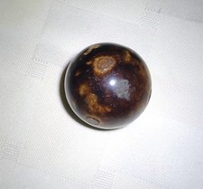 Bennington handmade Marble Shooter Size 1 and 1/32", Brown and glazed