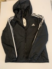 adidas Essentials Mens Hooded Full Zip 3-Stri...