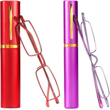 Small Portable Reading Glasses anti Blue Light UV, Compact Slim Pocket Readers w