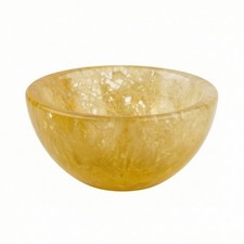 Yellow Crystal Bowl Compact Shallow Crystal Bowl Healing for Collectors