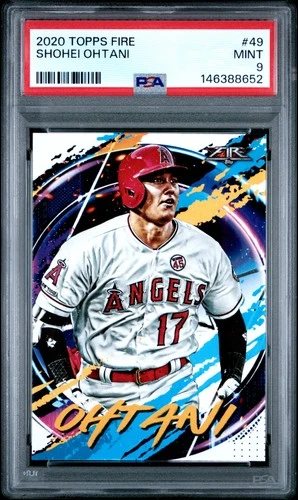 146388652 Shohei Ohtani 2020 Topps Fire #49 PSA 9