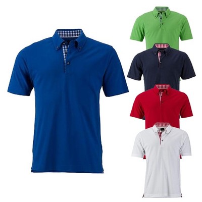 Klassisches Herren Poloshirt im Trachtenlook von James & Nicholson - 6 Größen