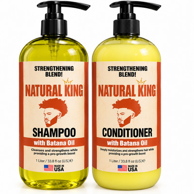 Natural King Batana Oil Shampoo & Conditioner Set 33.8 oz Each Strengthening