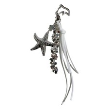 Trendy Silver Tone Key Ring With Decorative Star Charm Ornament For Everyday Use