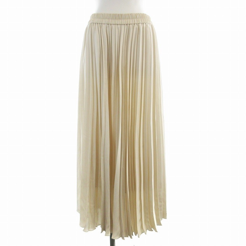 Premier Arrondissement Ivory Pleated Long Skirt Size 38 Womens
