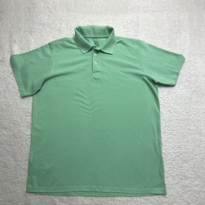 realessentials Men's Polo Shirt Green XL Short Sleeve Knit Polyester