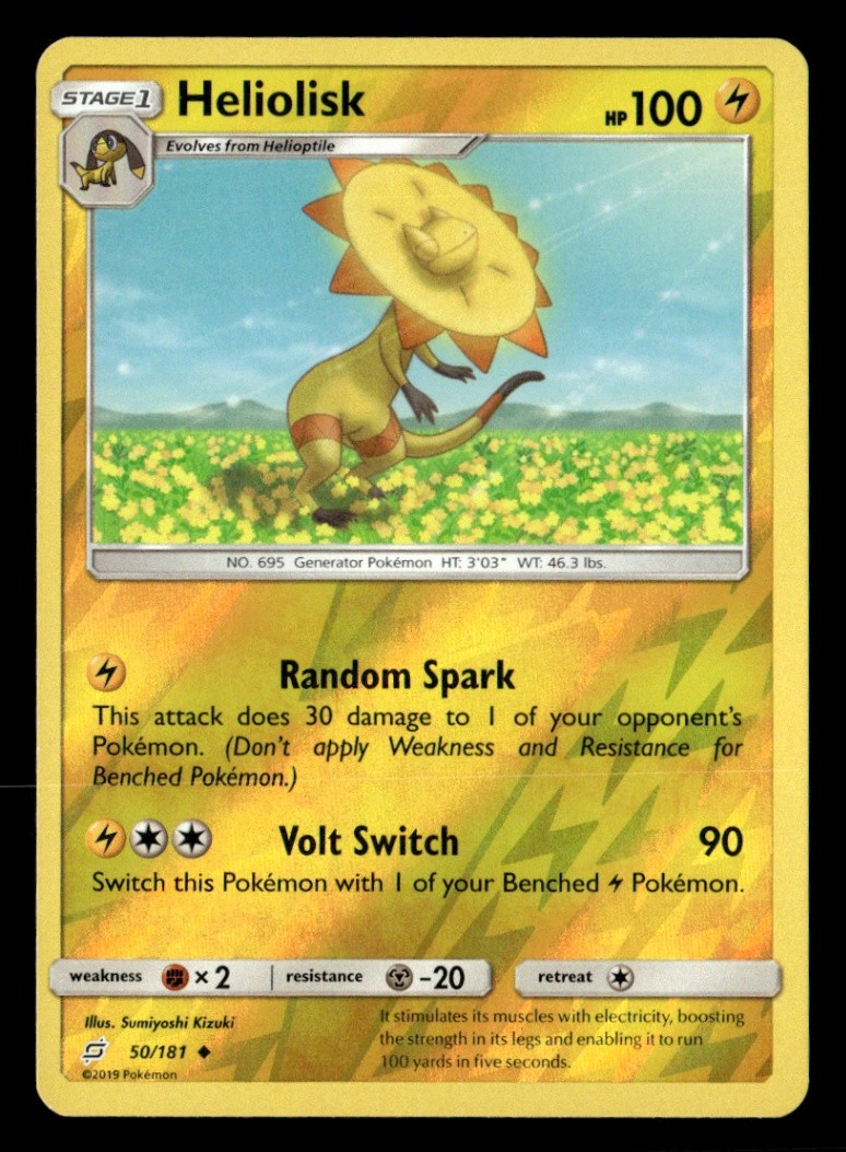Heliolisk Uncommon Reverse Holo SM - Team Up 50/181 LP Pokémon TCG