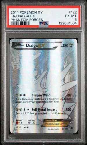 2014 POKEMON XY PHANTOM FORCES #122 FULL ART/DIALGA EX PSA 6