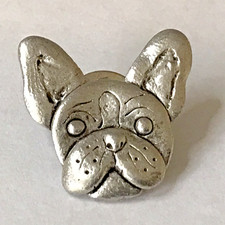 Pewter French Bulldog Head Lapel Pin Made in USA (G)