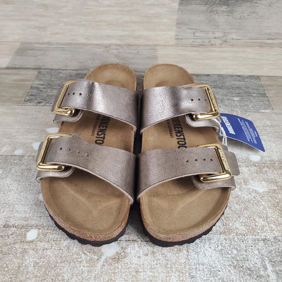Sandalias Birkenstock Sydney Cojín Mujer Talla 5 Estrechas Graciosas Taupe Birko Flor Foto 2 de 4