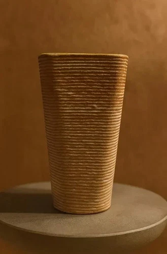 Mid Century Modern Shawnee Pottery Vase USA Natural Rope Twine Textured 879